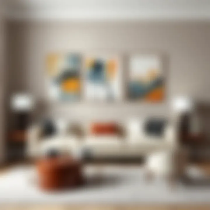 A stunning five-piece wall art arrangement showcasing abstract designs.