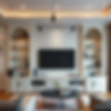 Elegant Materials in Entertainment Centre Bookcases Elegant materials used in crafting high-end bookcases for entertainment spaces