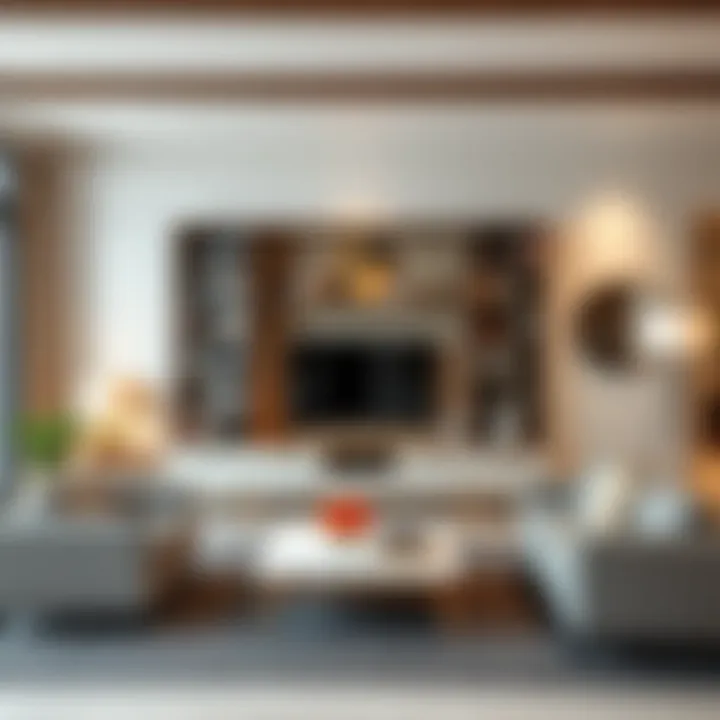 Functional Versatility of Entertainment Centre Bookcases Versatile bookcase serving multiple functions in a contemporary living room