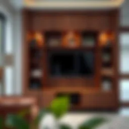 Stylish entertainment centre bookcase showcasing modern design elements