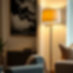 Elegant torchiere floor lamp with integrated night light