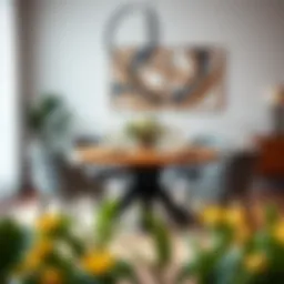 Elegant round table arrangement in a modern dining space