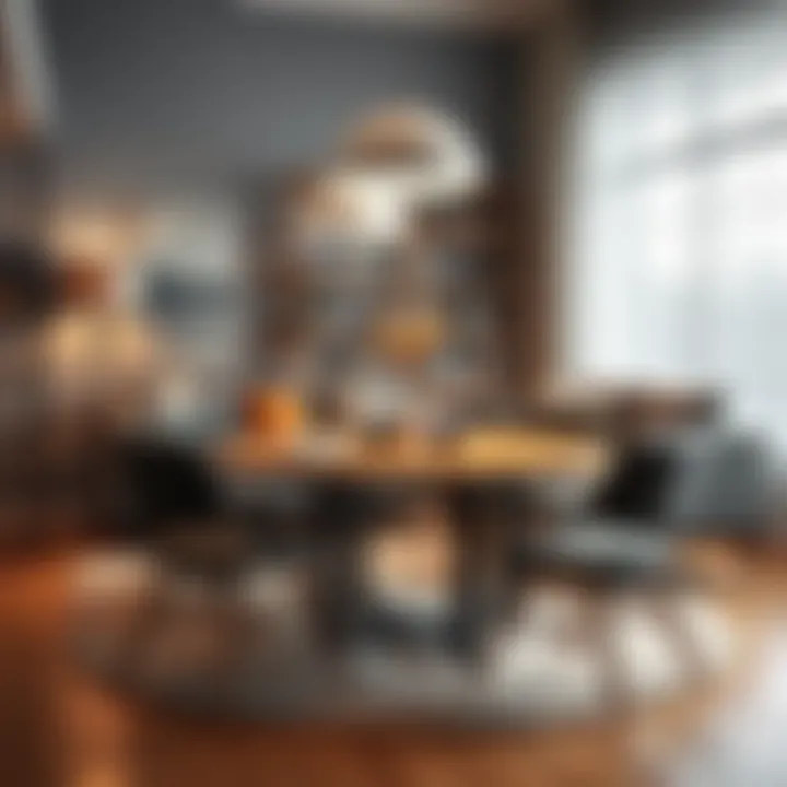 Trendy 42 inch round table set in a cozy living room