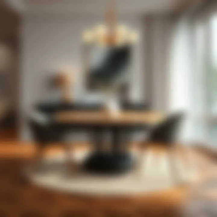 Elegant 42 inch round table set in a modern dining area