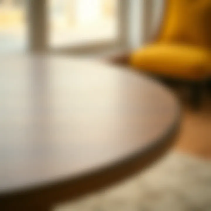 Close-up of material choices for 42 inch round table sets