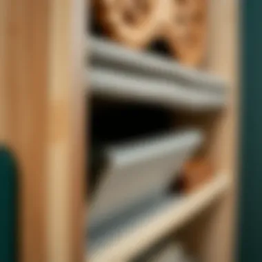 Close-up of materials used in a cube organizer