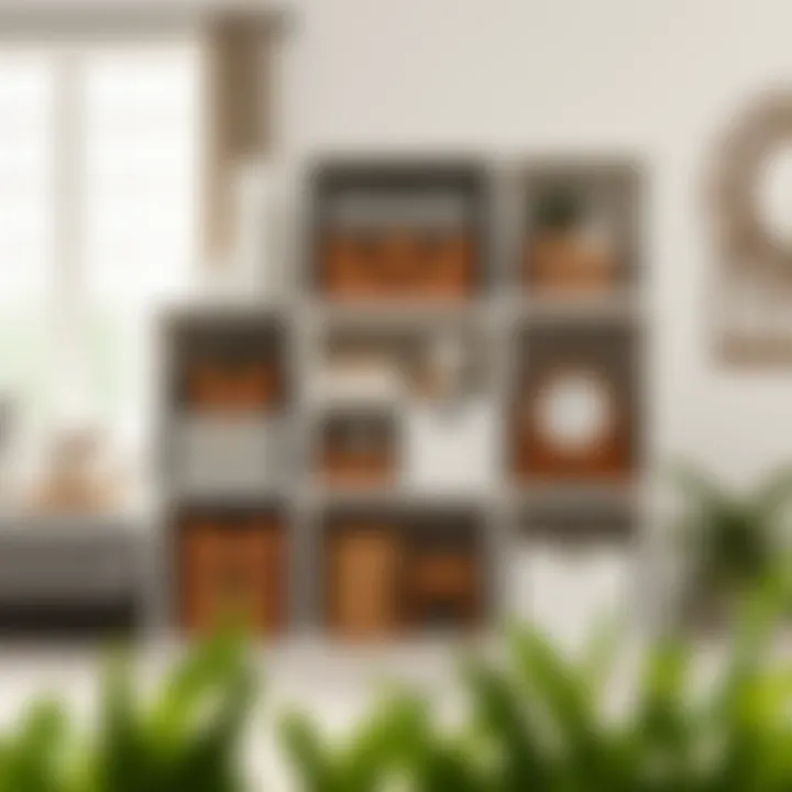 Cube organizer displaying various storage options