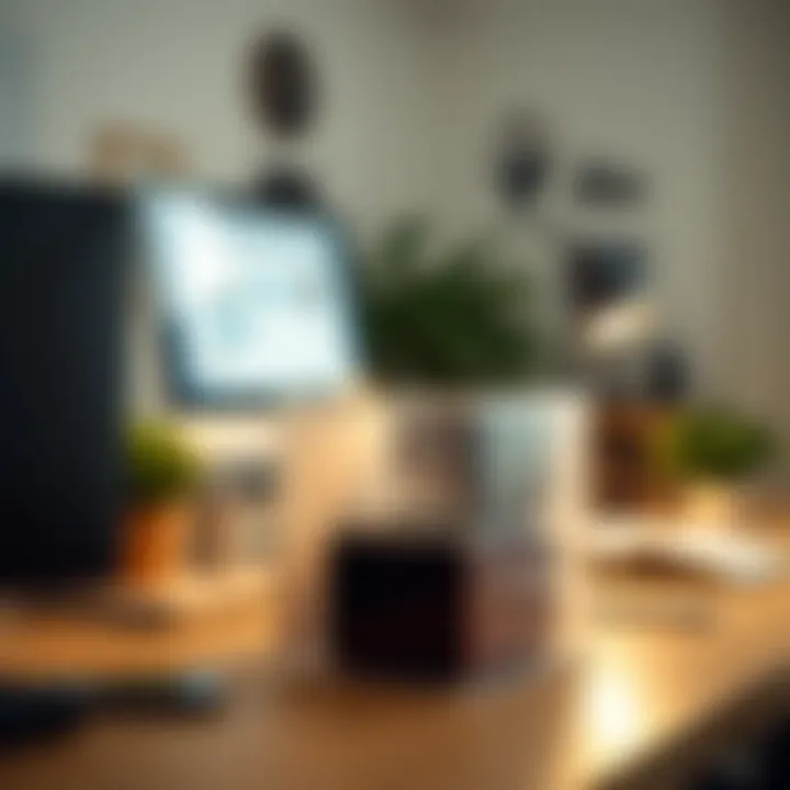 Cube organizer enhancing a professional workspace