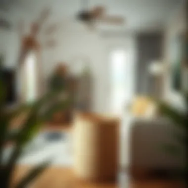 Stylish Storage Solution in Living Room Stylish three-foot tall basket used for storage in a living room