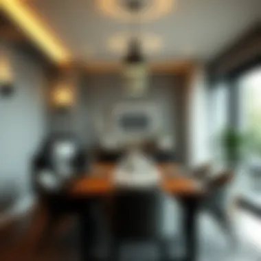 Dynamic Atmosphere in Dining Area with Adjustable Wall Lights Adjustable wall lights creating a dynamic atmosphere in a dining area