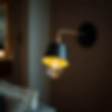 Stylish Adjustable Wall Light Fixture Close-up view of a stylish adjustable wall light fixture