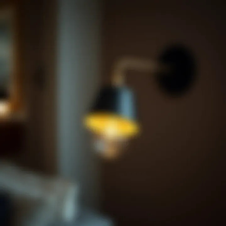 Stylish Adjustable Wall Light Fixture Close-up view of a stylish adjustable wall light fixture