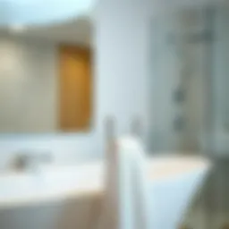 Elegant brushed silver towel hook in a modern bathroom setting