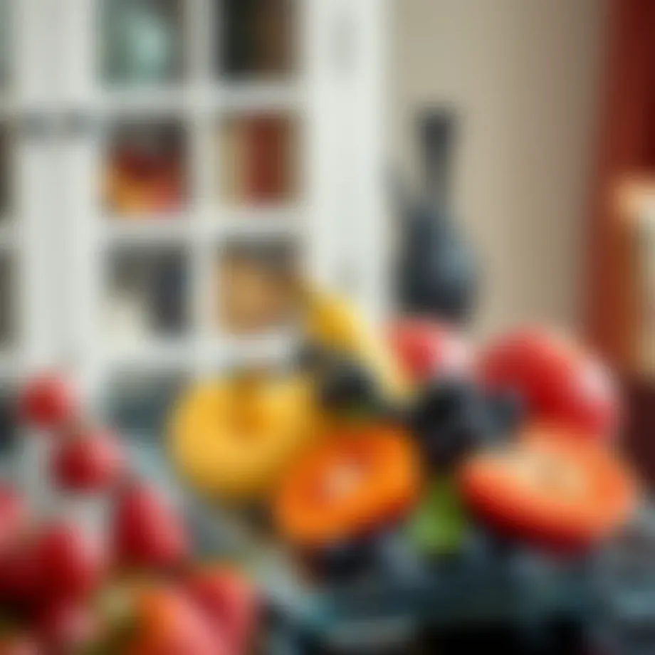 Elegant clear glass serving tray adorned with fresh fruits