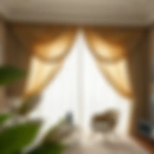 Elegant fabric draping of curtain panels