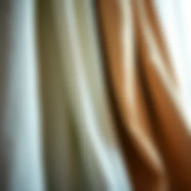 Close-up of various curtain materials and textures