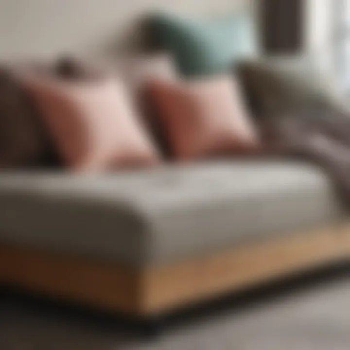 Close-up of daybed materials showcasing texture and color