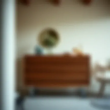 Dresser with casters showcasing diverse design styles