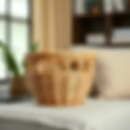 Intricate design of an extra small wicker basket showcasing craftsmanship