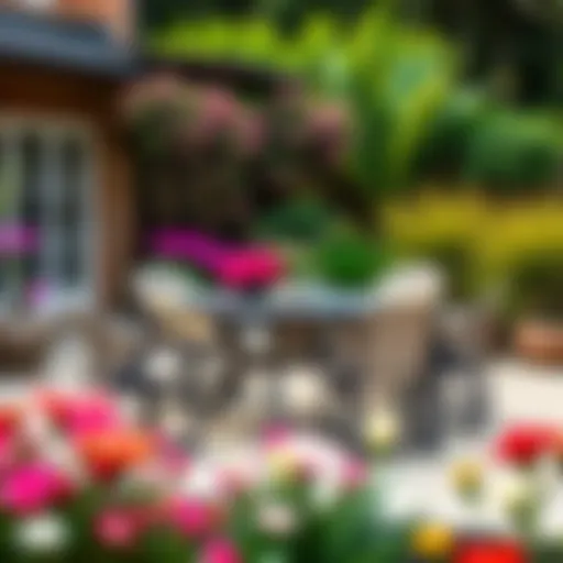 Elegant Garden Dining Set Elegant fold-away dining set in a vibrant garden