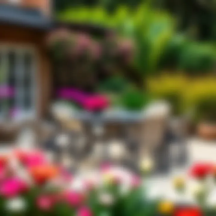 Elegant Garden Dining Set Elegant fold-away dining set in a vibrant garden