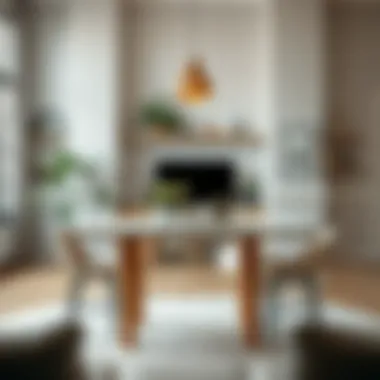 Creative arrangement of high bar rectangle table in a cozy home decor