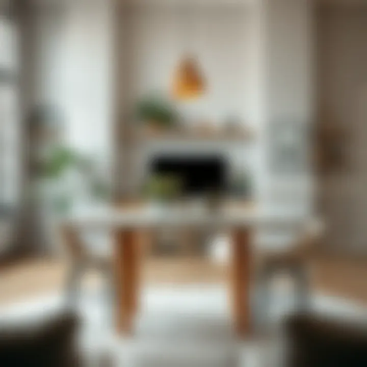 Creative arrangement of high bar rectangle table in a cozy home decor