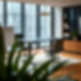 A modern movable height adjustable table in a stylish office setting