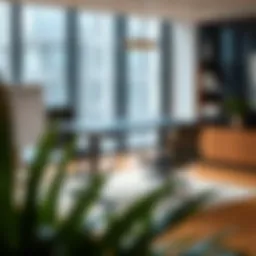 A modern movable height adjustable table in a stylish office setting