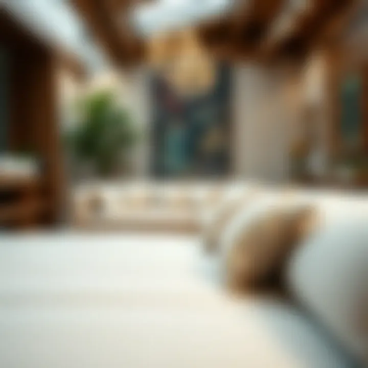 Luxurious fabric textures of oval daybed cushions