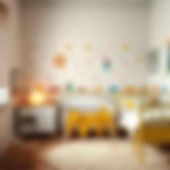 Child's bedroom adorned with playful peel and stick wall border decals