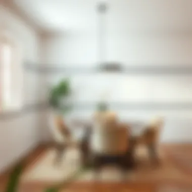 Modern dining area enhanced with stylish peel and stick wall border decals