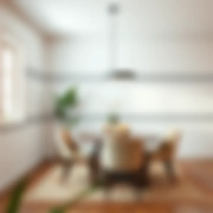 Modern dining area enhanced with stylish peel and stick wall border decals