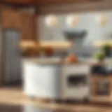 Sleek Modern Design of a Portable Kitchen Island Sleek modern portable kitchen island counter with storage