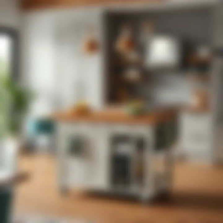 Functional portable kitchen island enhancing space efficiency