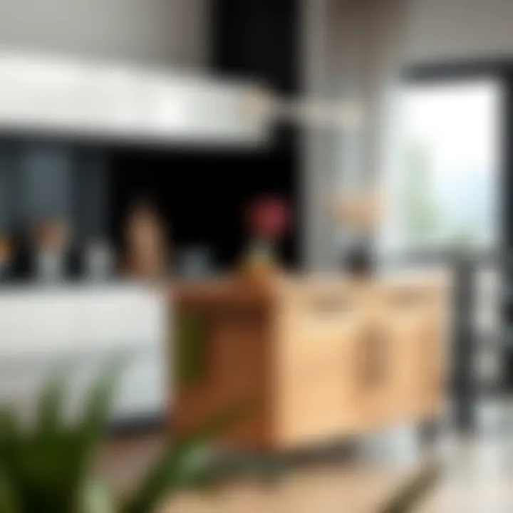 Stylish portable kitchen island in a contemporary kitchen setting