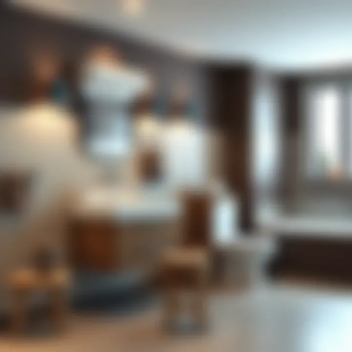 Trendy Elements in Small Bathroom Design Trendy small bathroom set demonstrating current design principles and trends