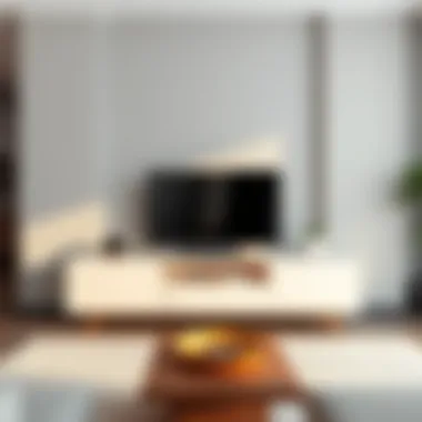 Compact Elegance: Small TV Stand in Contemporary Design Elegant small TV stand in a modern living room