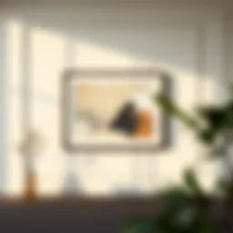 Elegant display of a 38x53 cm frame showcasing abstract art