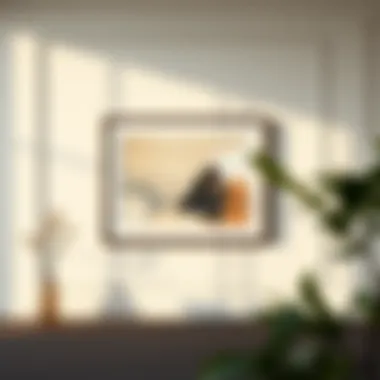 Elegant display of a 38x53 cm frame showcasing abstract art