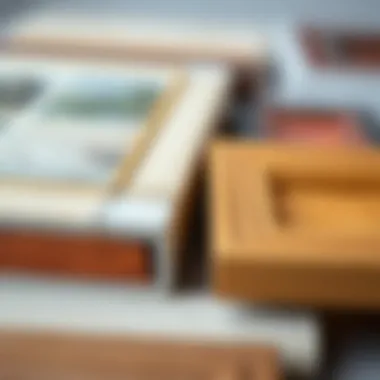 Close-up of diverse materials used in framing