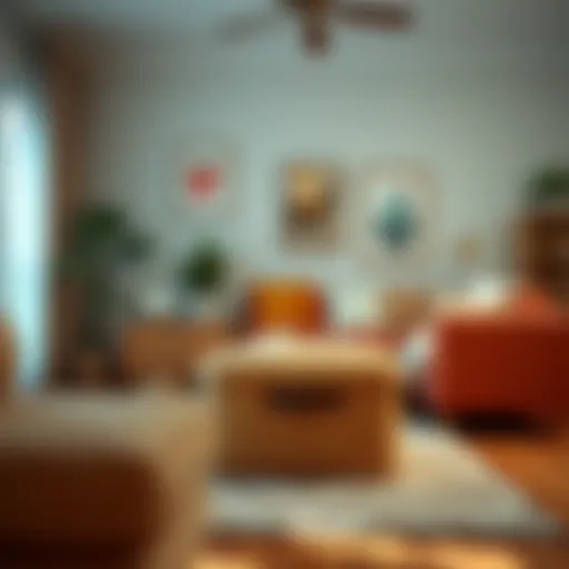 A beautifully organized living space showcasing the 6x6x6 storage bin in use