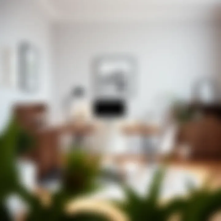 Contemporary ash gray desk in a cozy home office