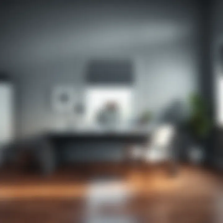 Ash gray desk showcasing functional workspace design