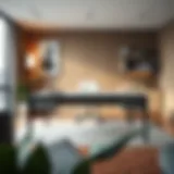 Sophisticated ash gray desk in a modern office setting