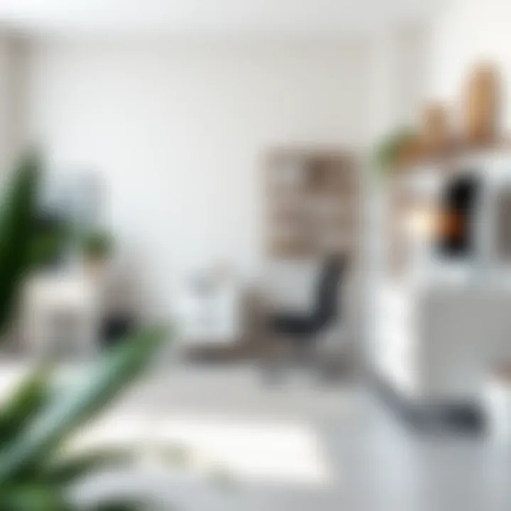 Functional white plastic dresser in a contemporary office space