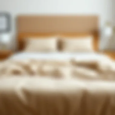 A neatly arranged bed showcasing different fitted sheet designs