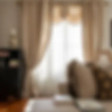 Detail of Thibaut drapery craftsmanship highlighting fabric quality