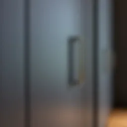 A close-up view of a thin cabinet door showcasing its sleek design and modern finish