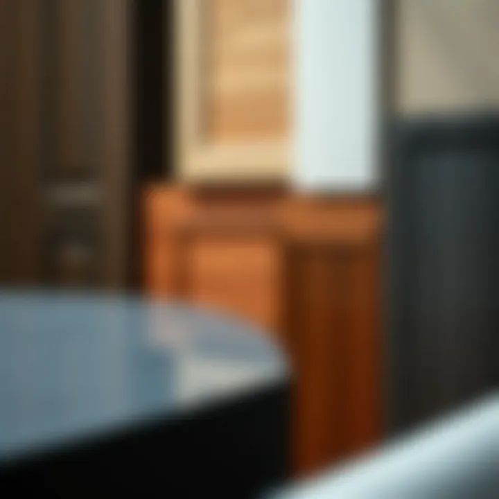 Diverse Materials for Thin Cabinet Doors An array of materials used in thin cabinet doors, emphasizing texture and finish options